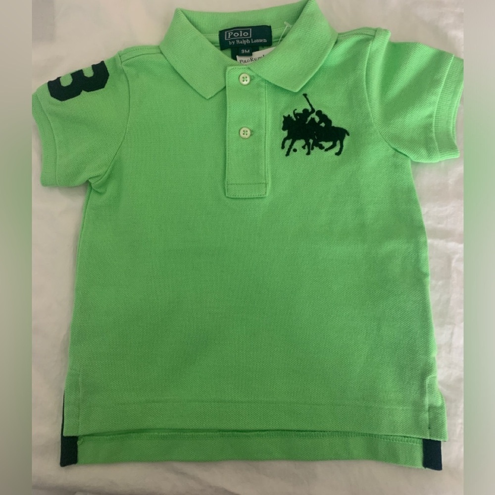 Polo Ralph Lauren Short Sleeve Green Polo Shirt Size 9 month NWT